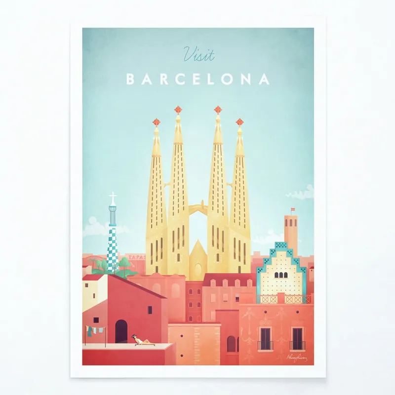 Plakat Travelposter Barcelona, 50 x 70 cm Bonami Zamów teraz