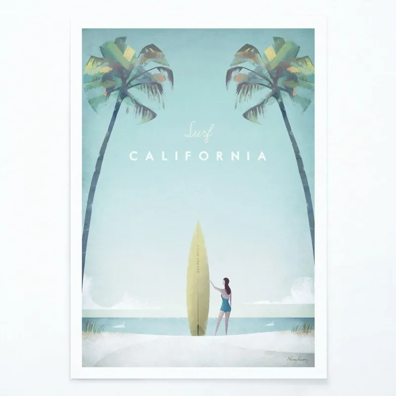 Kup online Plakat Travelposter California, 30 x 40 cm Bonami