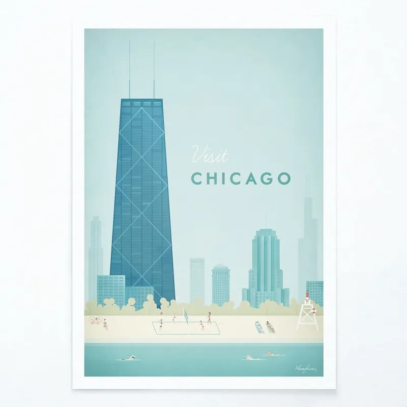 Bezpieczna płatność Plakat Travelposter Chicago, A3 Bonami