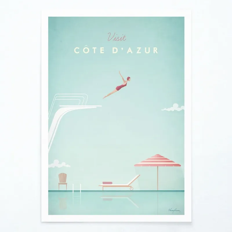 Ekspresowa dostawa Plakat Travelposter Côte d‘Azur, 50 x 70 cm Bonami