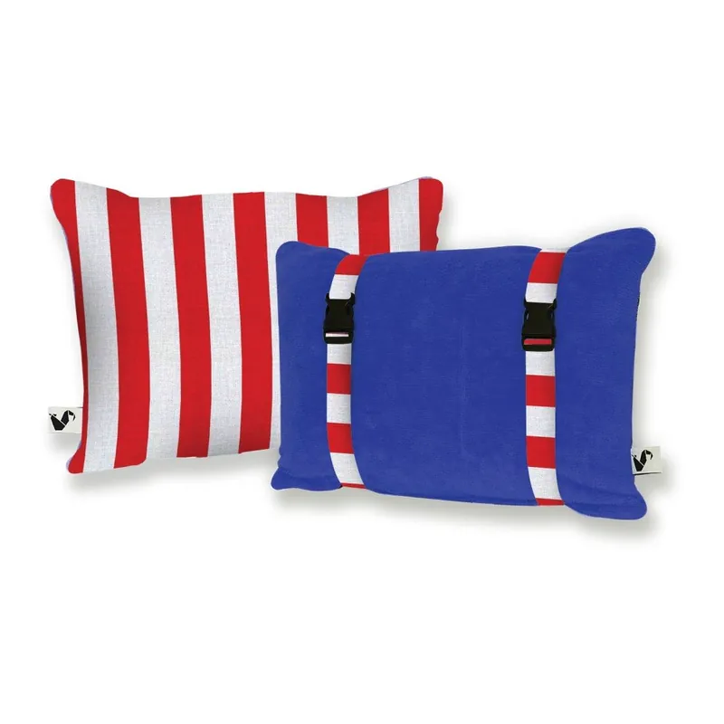Cena promocyjna Ręcznie wykonana dwustronna poduszka plażowa Origama Atlantic Stripes, 20x30 cm Bonami
