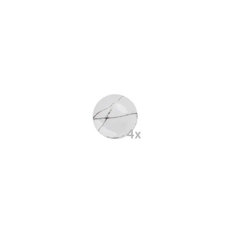 Tani Komplet 4 białych talerzy Salt&Pepper Marble Bonami