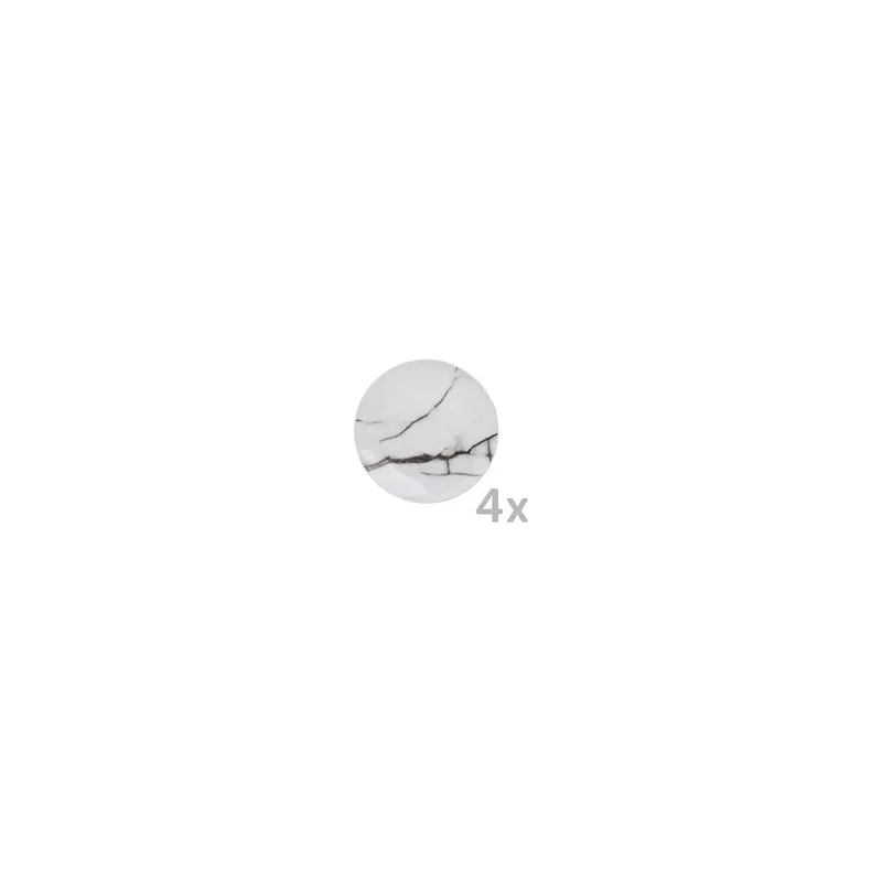 Bestseller Komplet 4 białych talerzy deserowych Salt&Pepper Marble Bonami