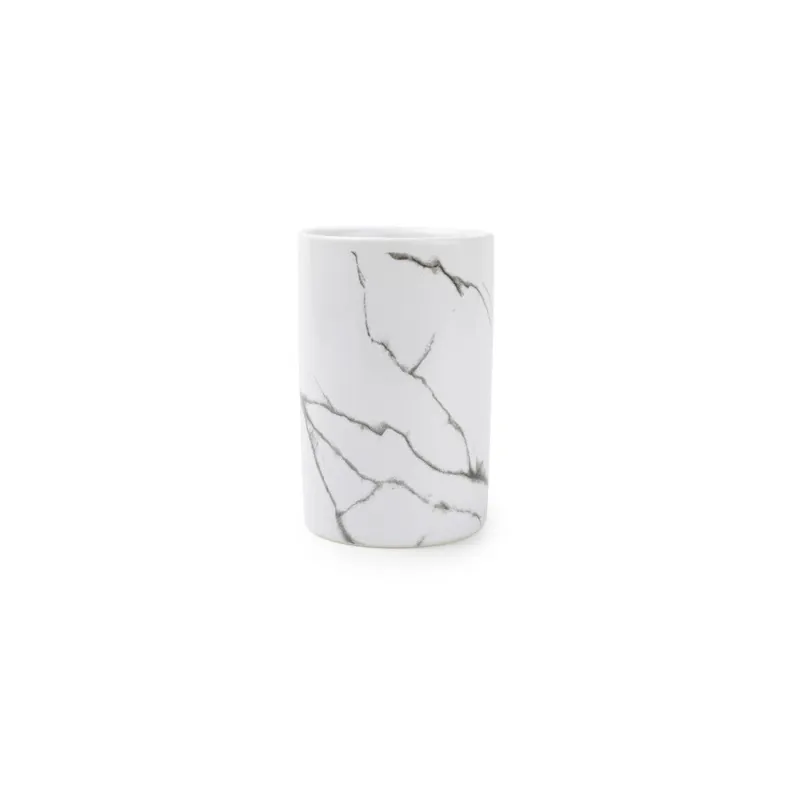 Biały kubek na szczoteczki do zębów Salt&Pepper Marble Bonami Nowy
