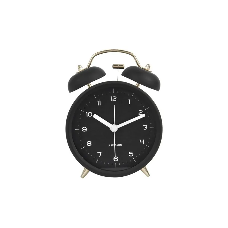 Nie przegap Czarny budzik Karlsson Classic Bell, ⌀ 10 cm Bonami