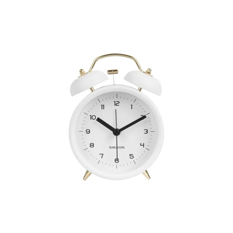 Biały budzik Karlsson Classic Bell, ⌀ 10 cm Bonami Wysoka jakość