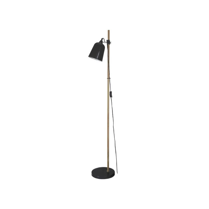Czarna lampa stojąca Present Time Leitmotiv Wood Bonami Popularny