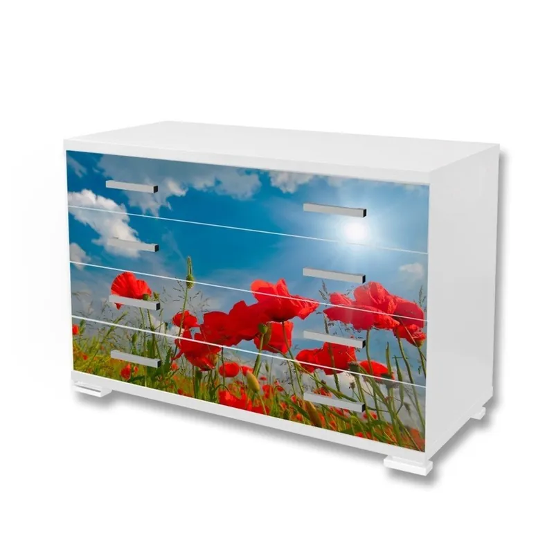 Tapeta samoprzylepna na meble Dimex Czerwone maki, 125x85 cm Bonami Sprawdź teraz