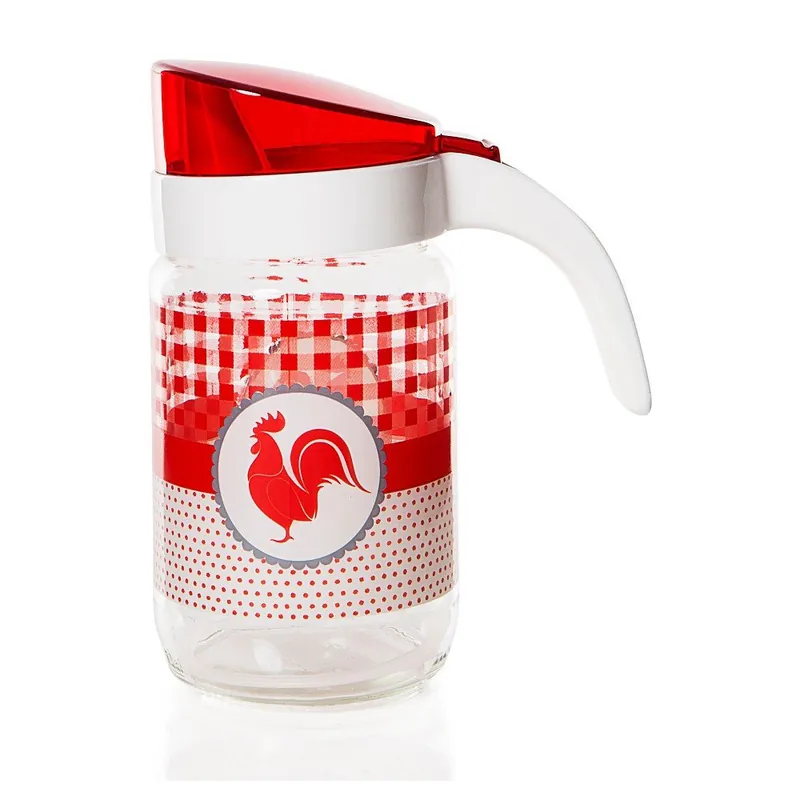 Butelka na olej z czerwonym wzorem Herevin, 660 ml Bonami Nowy