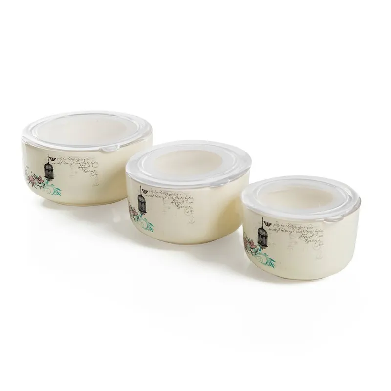 Komplet 3 pojemników ceramicznych Keramika Bonami Zniżka