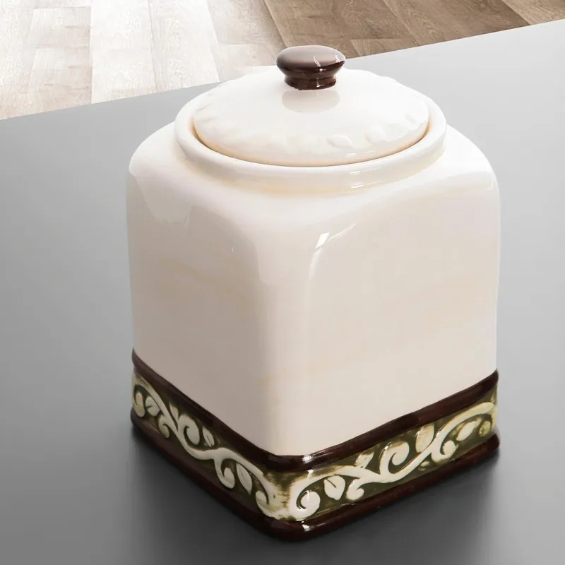 Oferta czasowa Średni pojemnik ceramiczny z pokrywką Cihan Bilisim Tekstil Bonami