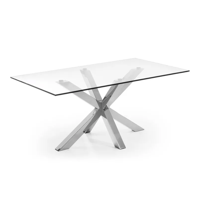 Ekspresowa dostawa Biały szklany stół jadalniany z metalową podstawą La Forma Arya, 180x100 cm Bonami