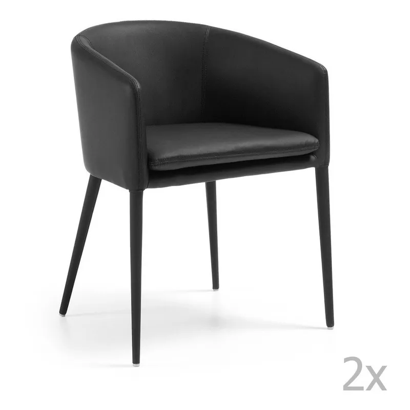 Zestaw 2 czarnych krzeseł La Forma Harmon Bonami Taniej