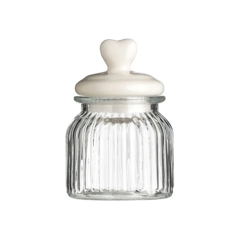 Bezpieczna płatność Szklany pojemnik z białą przykrywką Premier Housewares, 650 ml Bonami