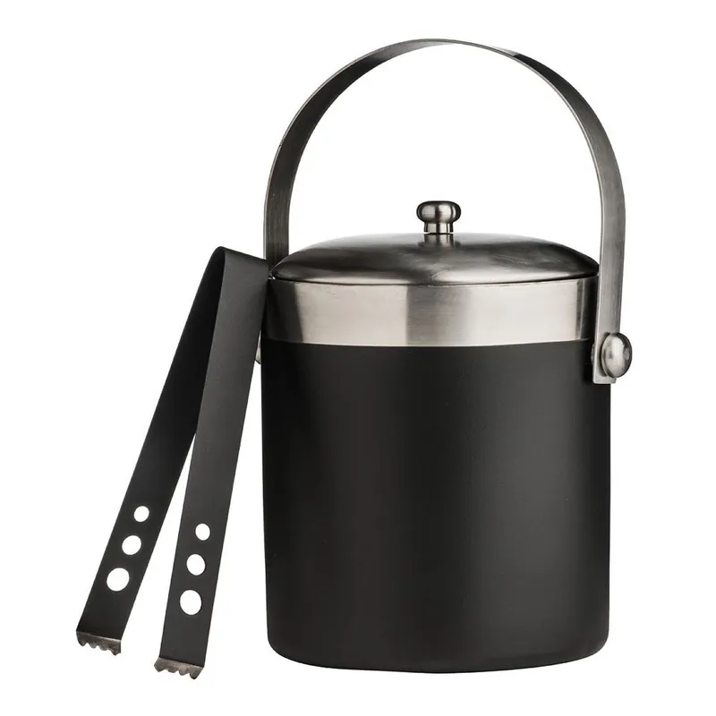 Czarny cooler do lodu ze szczypcami Premier Housewares Bucket Bonami Tani