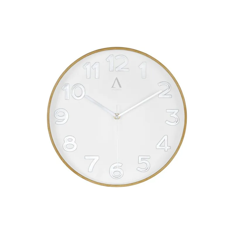 Biały zegar ścienny Andrea House Oakwood, 30 cm Bonami Obniżka ceny