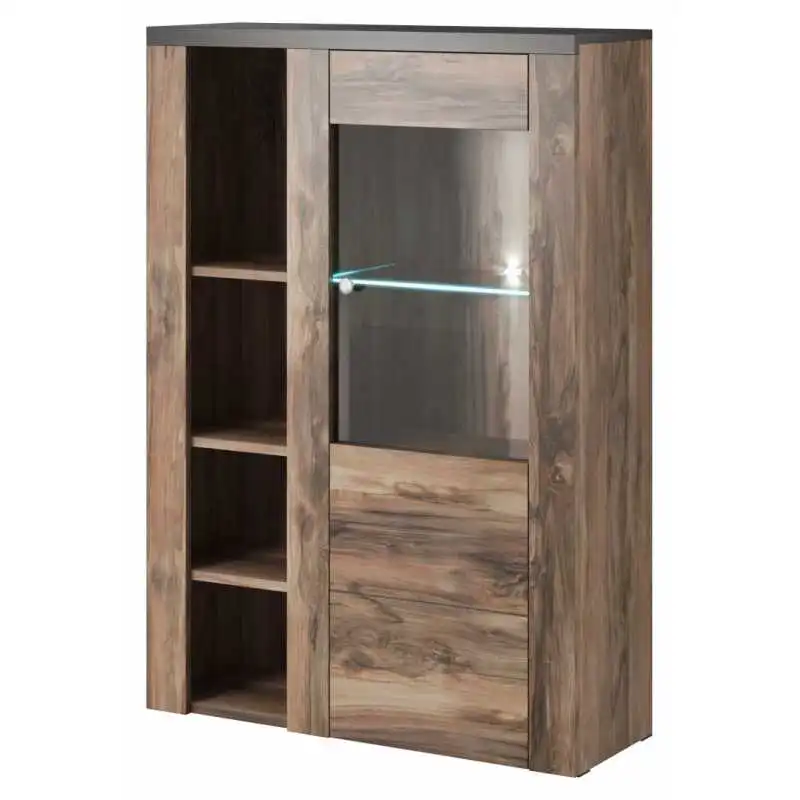 Witryna LARONA 44 satin nussbaum + touchwood Hit cenowy